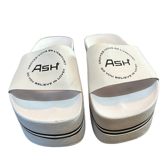 ASH Spot Bis Chunky Soled Platform Slides Sandals White/Black Size 38/8 Modesens - Picture 2 of 11